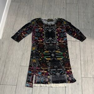 Custo Barcelona Multicolor Long Sleeve Dress